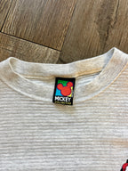 396 -Grey Embroidered Santa Mickey Striped Shirt - L