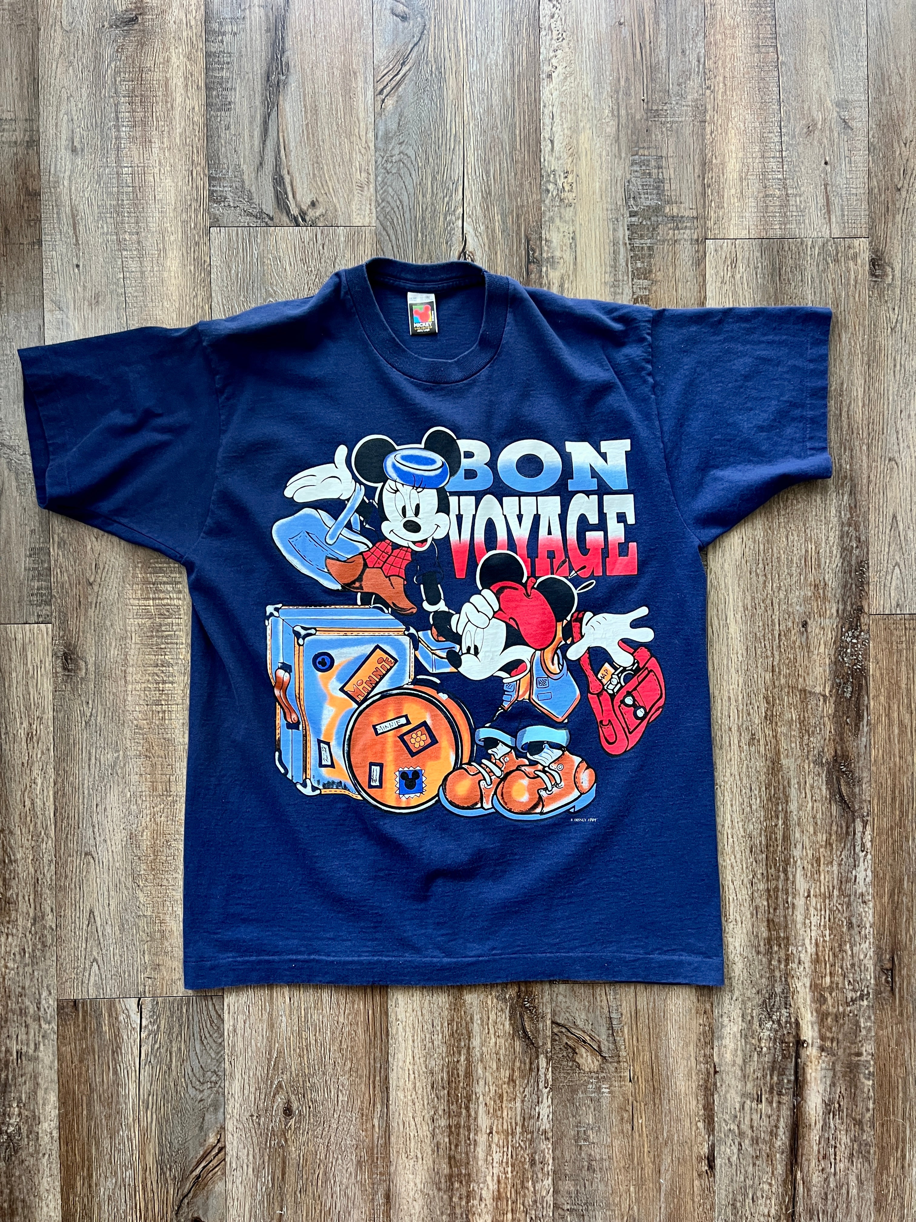 151 -Navy Mickey & Minnie Bon Voyage Tee OSFA