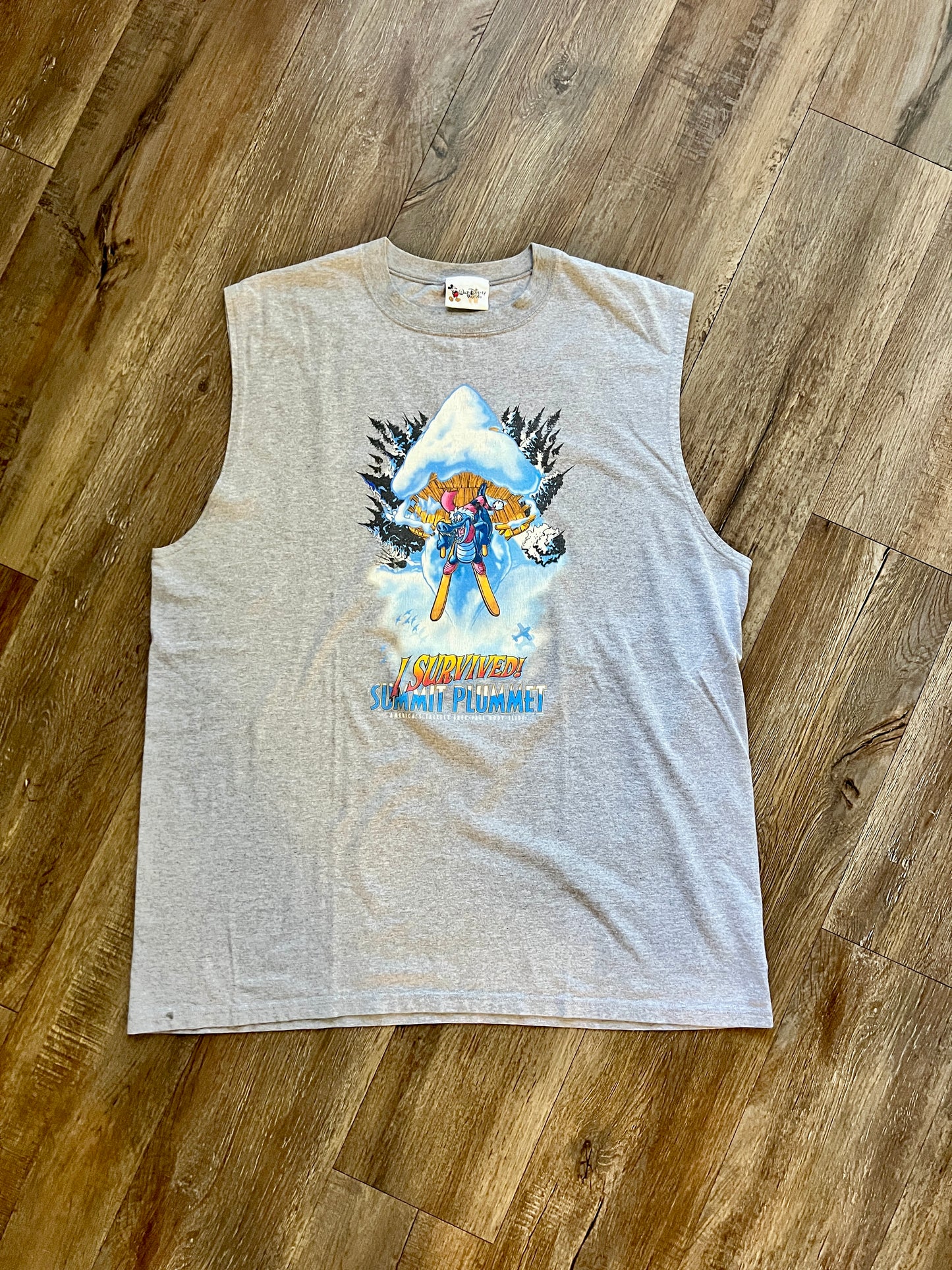 393 -Grey Blizzard Beach I Survived Summit Plummit Sleeveless Shirt - 2X