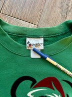 392 -Green Fuzzy Santa Mickey Hat WDW Logo Crewneck - XL