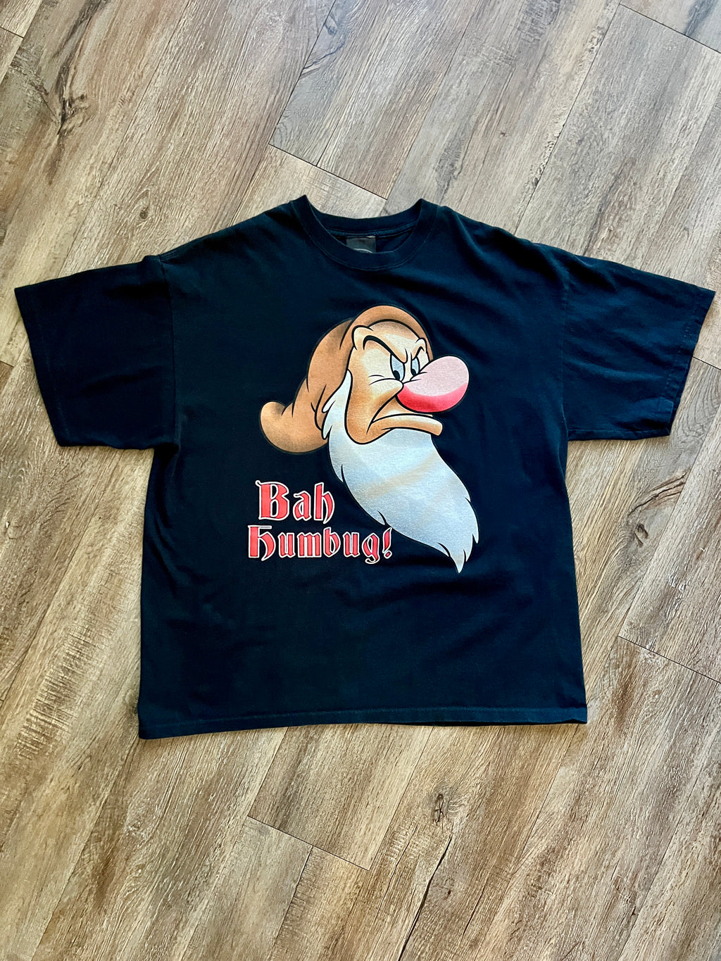 389 -Black Grumpy Bah Humbug Shirt - XL