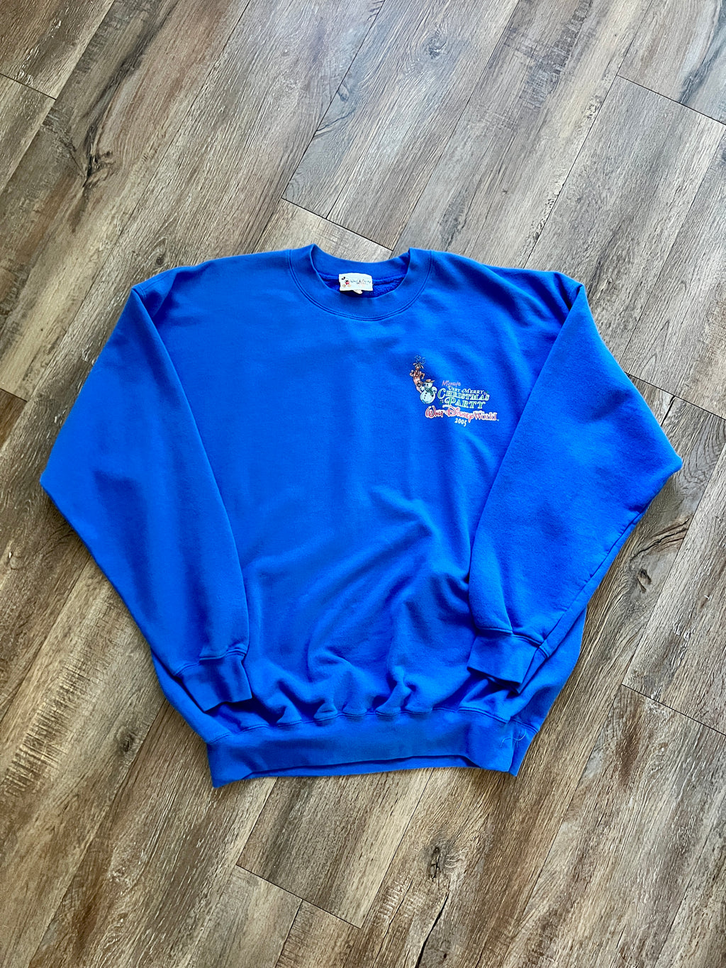 388 -Blue Mickey's Very Merry Christmas Party 2005 Crewneck - XL