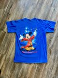 387 -Blue Sorcerer Mickey Walt Disney World Logo Sleep Shirt - OSFA