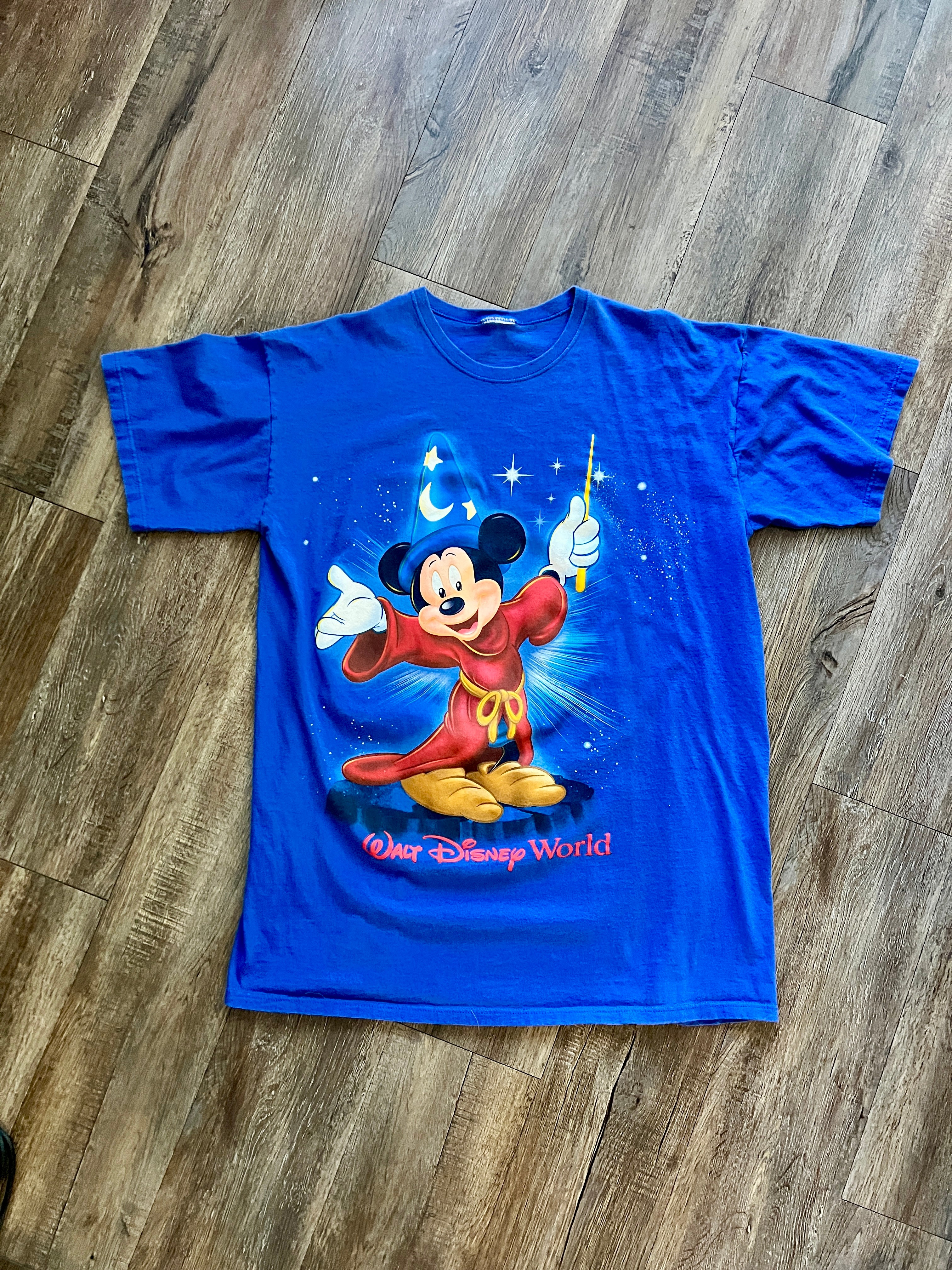 387 -Blue Sorcerer Mickey Walt Disney World Logo Sleep Shirt - OSFA
