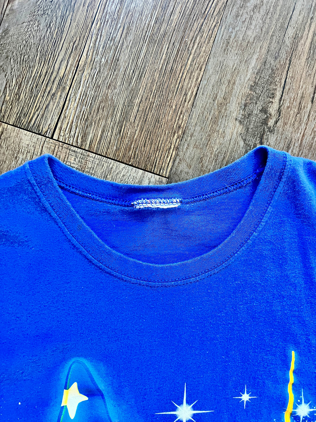 387 -Blue Sorcerer Mickey Walt Disney World Logo Sleep Shirt - OSFA