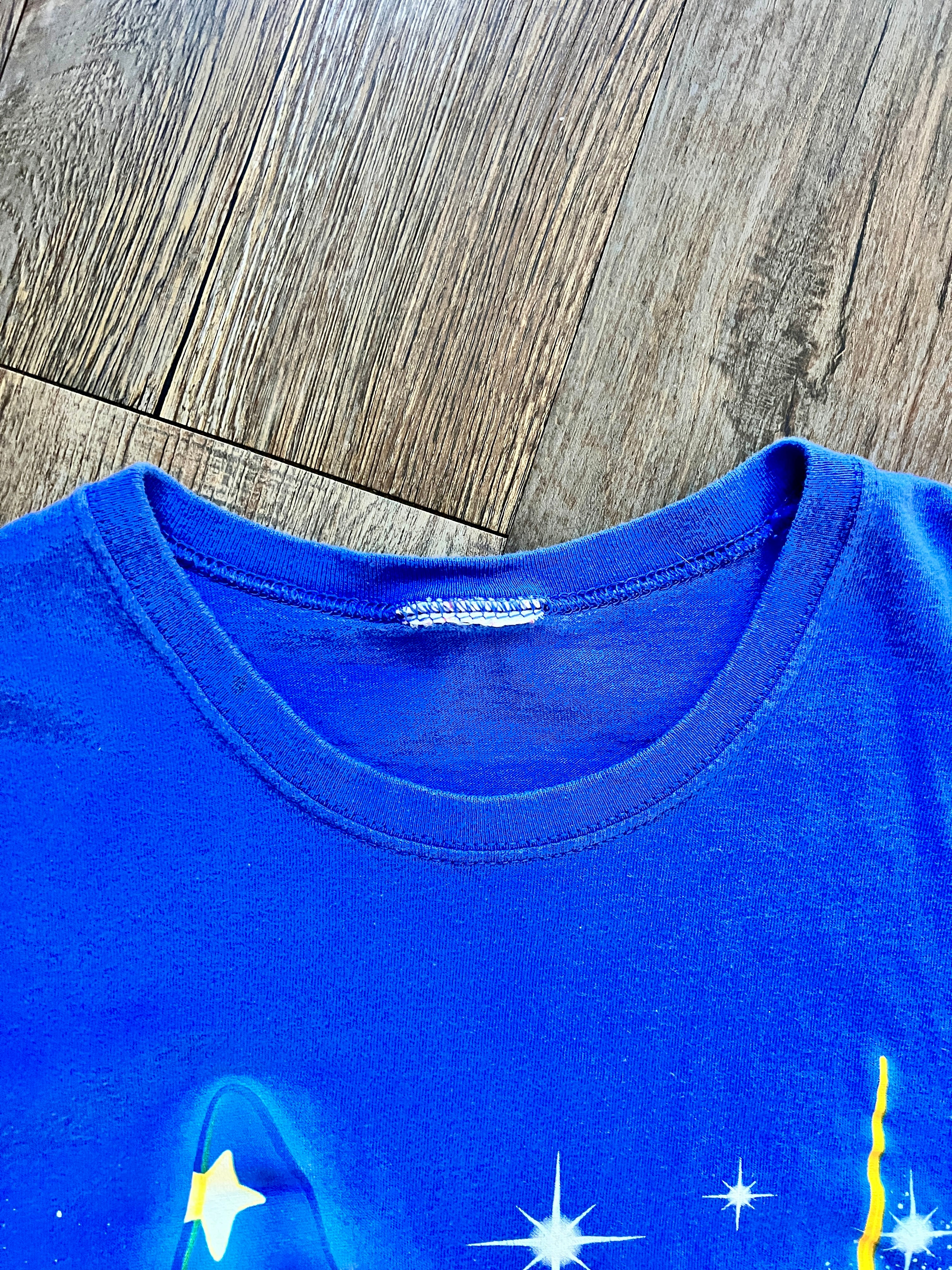 387 -Blue Sorcerer Mickey Walt Disney World Logo Sleep Shirt - OSFA