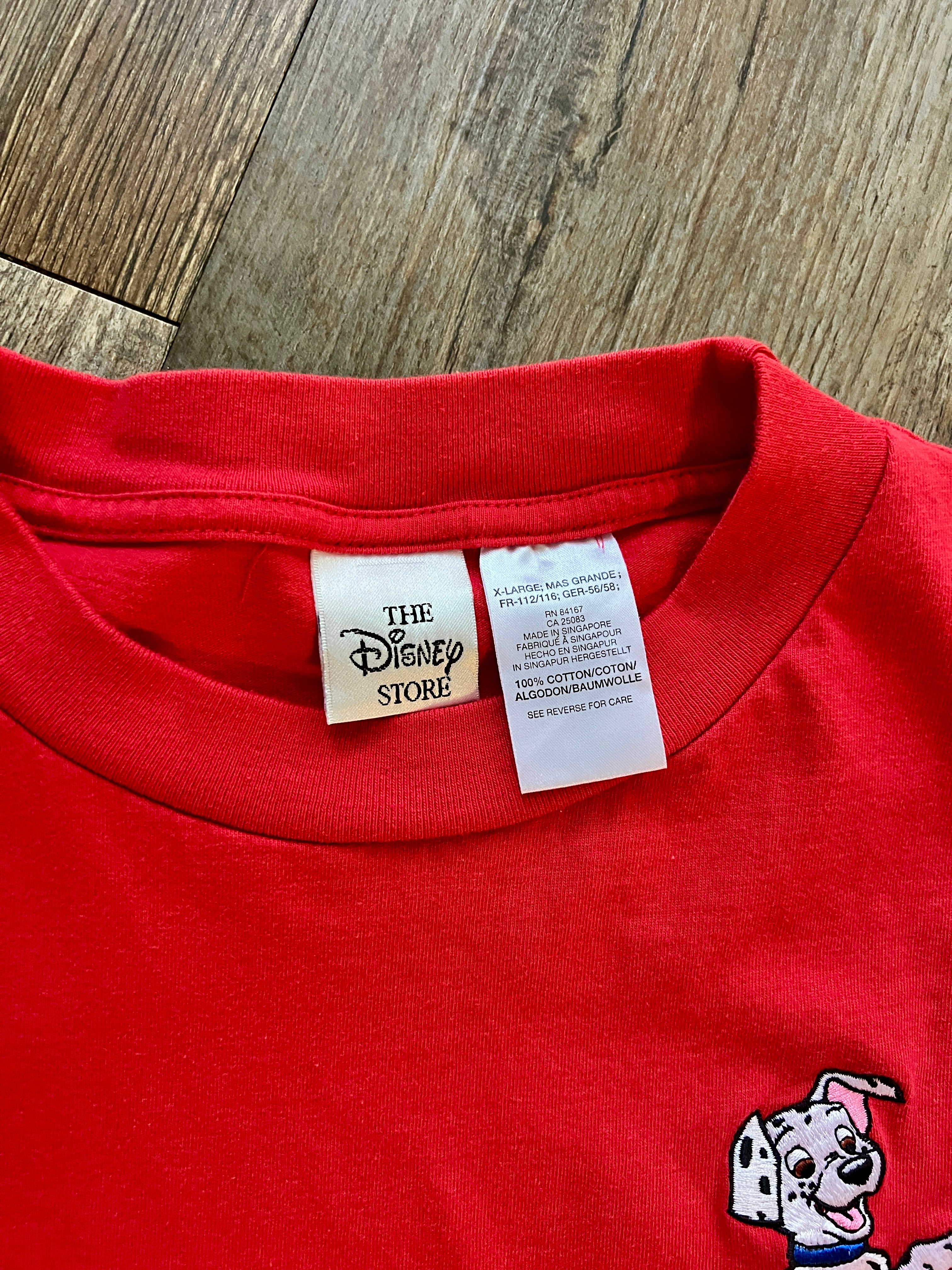 414 -Red Embroidered 101 Dalmatians Doggy Door Pocket Shirt - XL