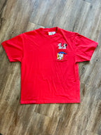 414 -Red Embroidered 101 Dalmatians Doggy Door Pocket Shirt - XL
