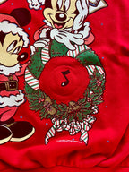 415 -Red Mickey & Minnie Happy Holidays Music Note Crewneck - L