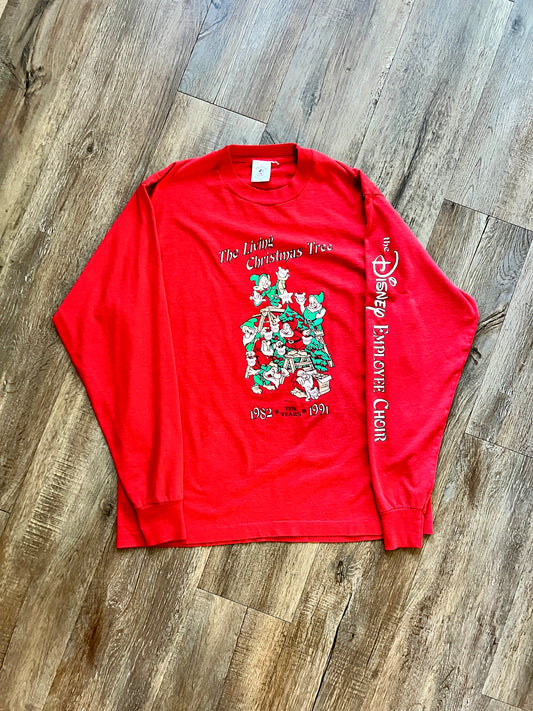 416 -Red Seven Dwarfs The Living Christmas Tree Employee Choir Long Sleeve - XL