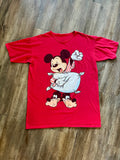 384 -Red Yawning Mickey Goofy Slippers Sleep Shirt - OSFA