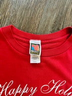418 -Red Mickey & Minnie Wreath Happy Holidays Sleep Shirt - OSFA