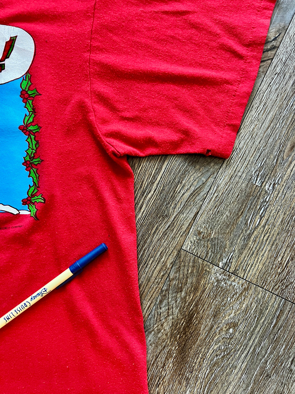 381 -Red Mickey Chimney Ho Ho Ho Shirt - L