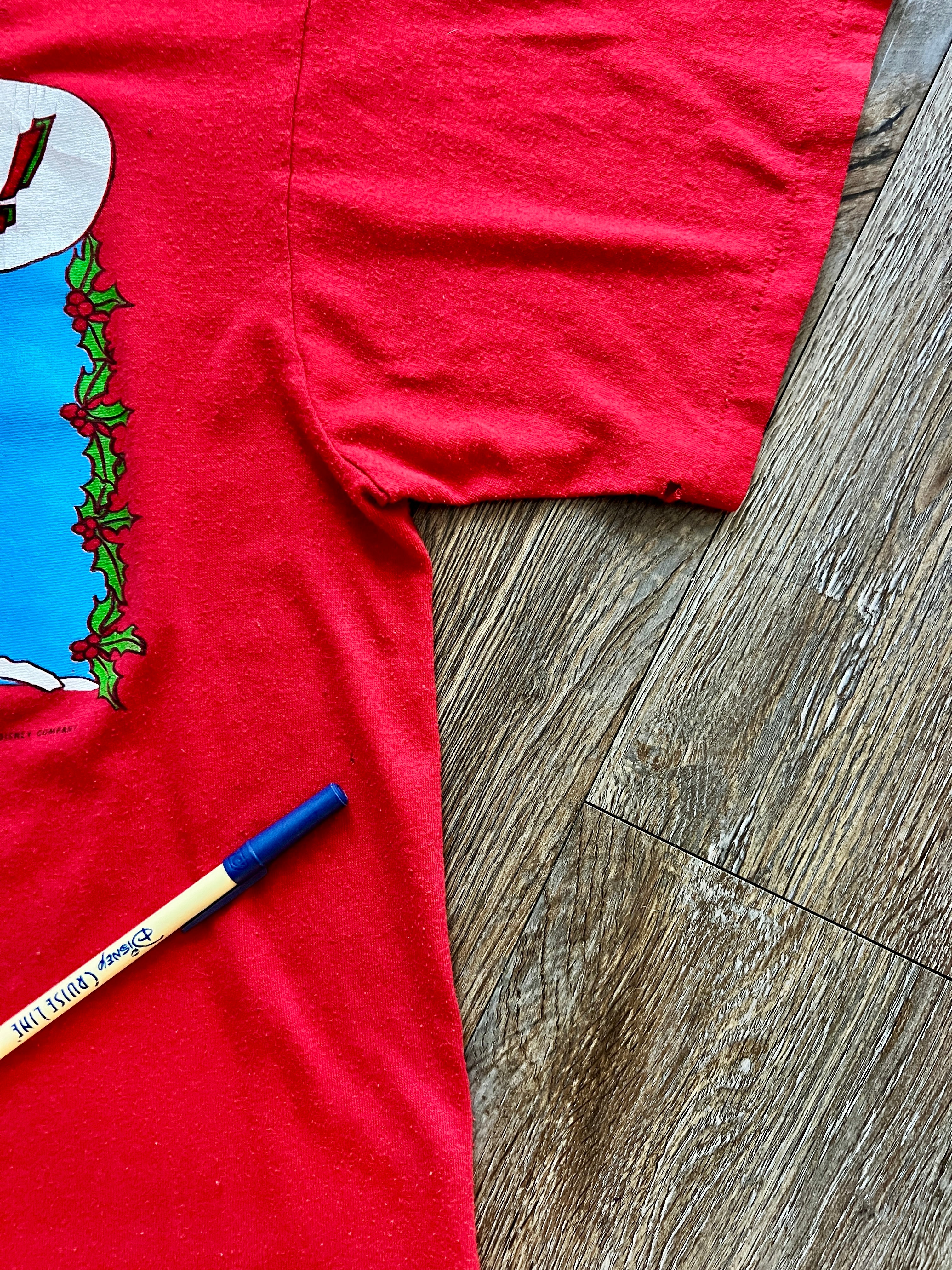 381 -Red Mickey Chimney Ho Ho Ho Shirt - L