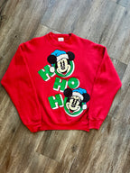 379 -Red Mickey & Minnie Ho Ho Ho Crewneck - L