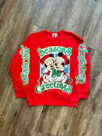 419 -Red Mickey & Minnie Season's Greetings Crewneck - M