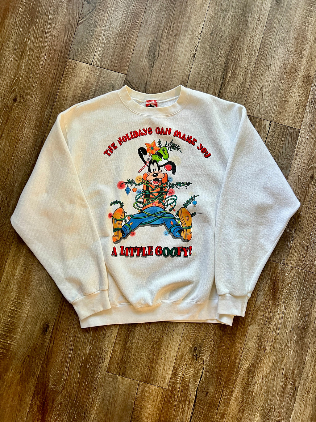 420 -White The Holidays Make You a Little Goofy Crewneck - M