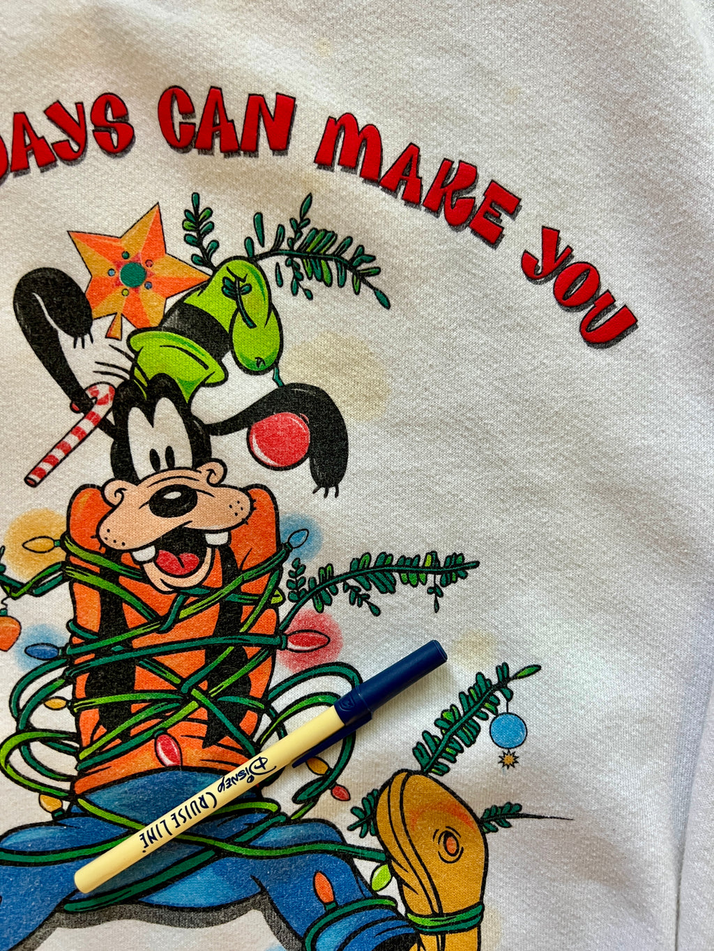 420 -White The Holidays Make You a Little Goofy Crewneck - M
