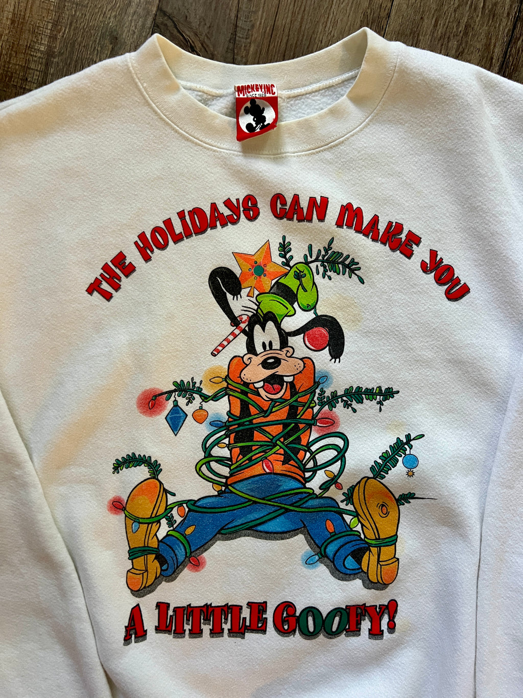 420 -White The Holidays Make You a Little Goofy Crewneck - M