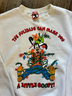 420 -White The Holidays Make You a Little Goofy Crewneck - M