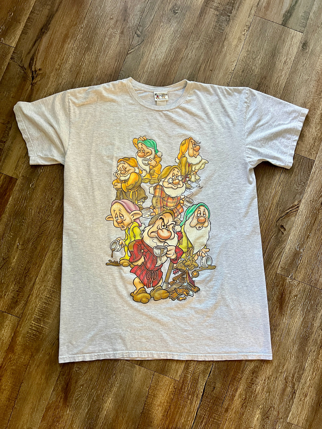 421 -Grey We're All A Little Grumpy In The Morning Seven Dwarfs Sleep Shirt - OSFA