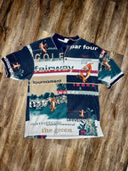 1004 -Navy, Green, & White Golfing Tigger Fairyway Golf Polo - XL