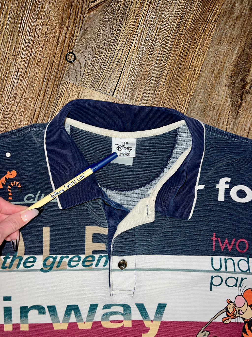 1004 -Navy, Green, & White Golfing Tigger Fairyway Golf Polo - XL