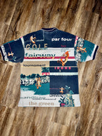 1004 -Navy, Green, & White Golfing Tigger Fairyway Golf Polo - XL