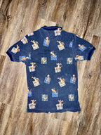 1003 -Navy Golfing Tigger AOP Golf Polo - M