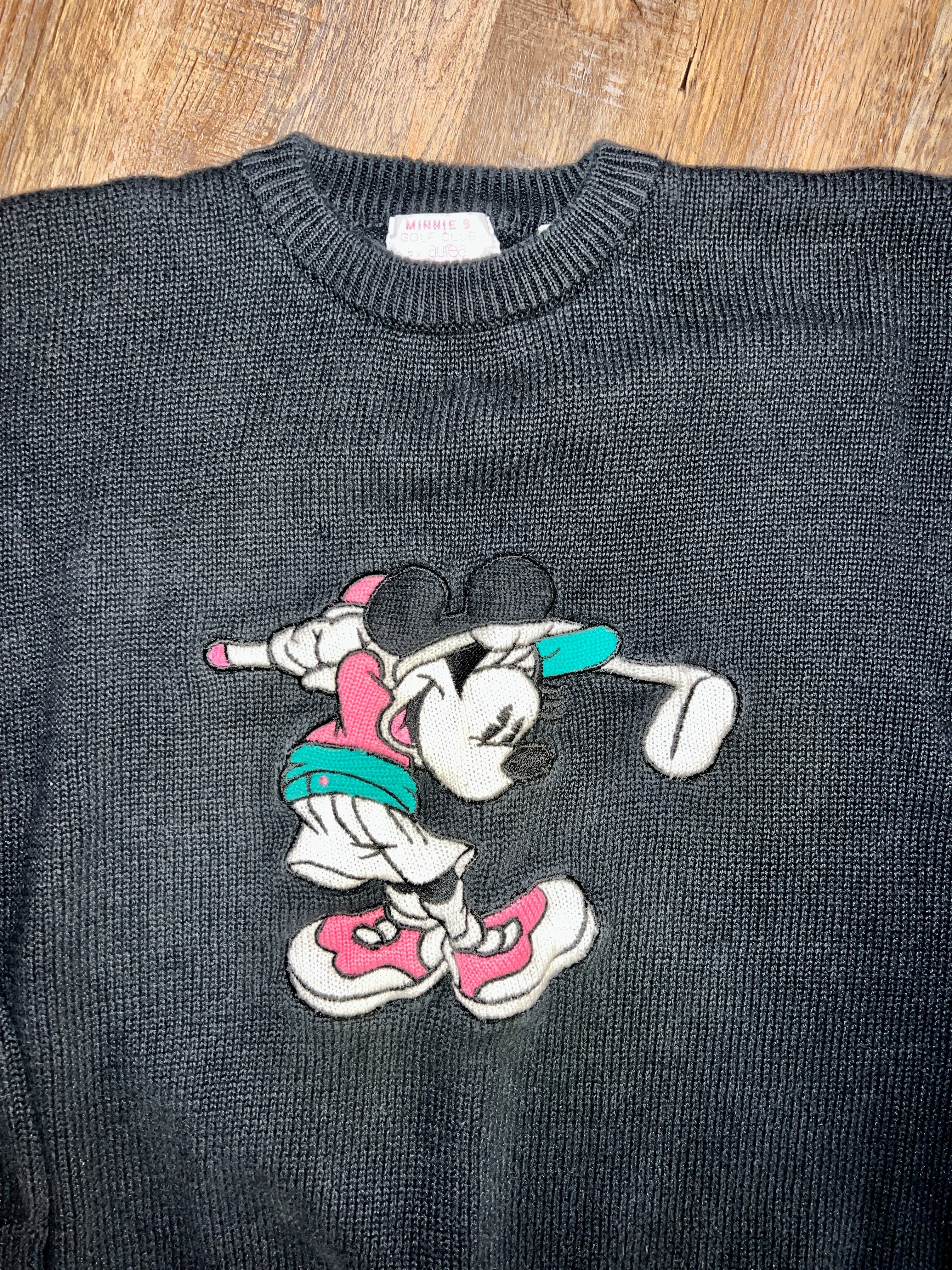 1006 - Black Minnie's Golf Club by Aurea Knit Sweater - L