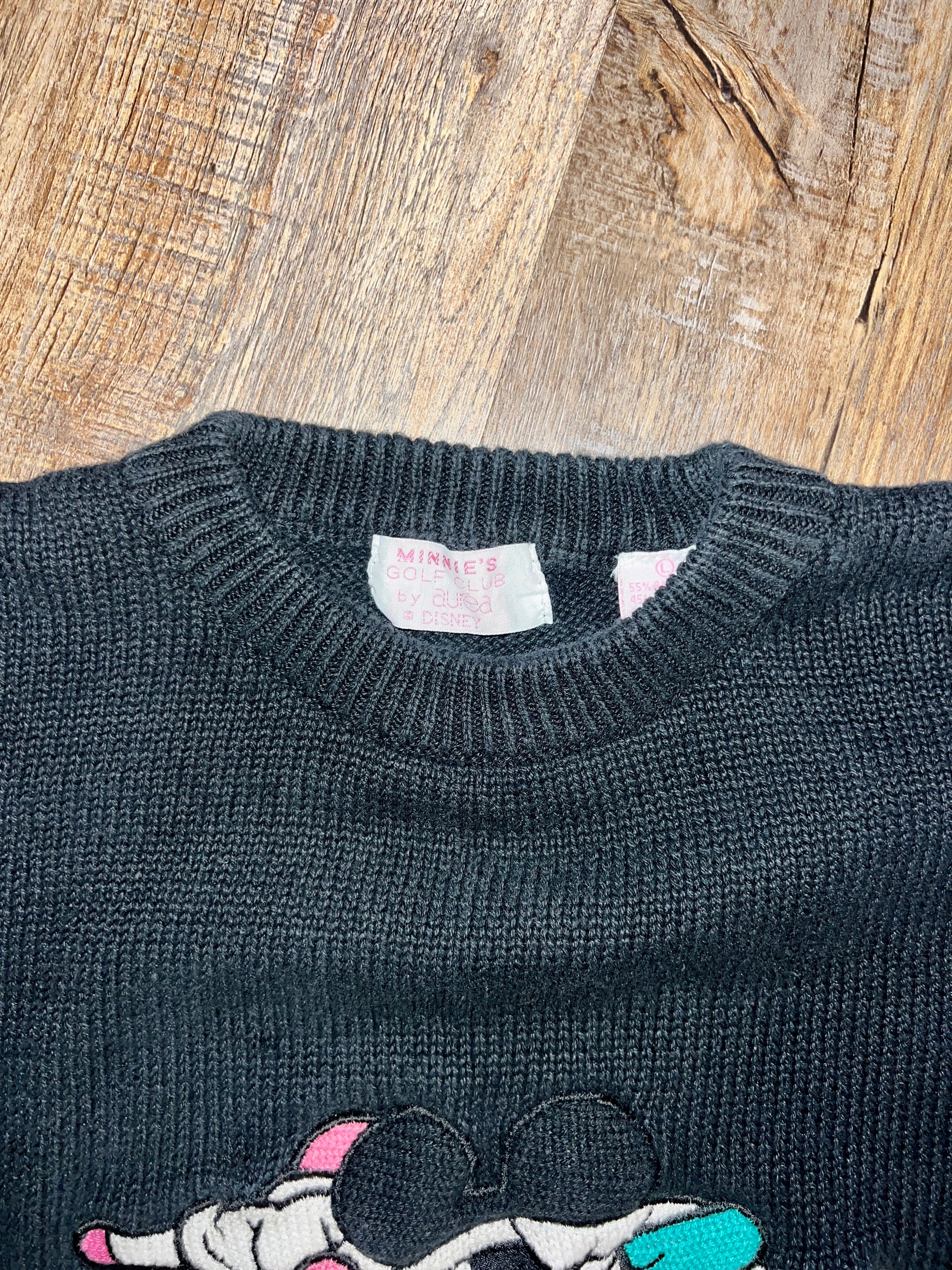 1006 - Black Minnie's Golf Club by Aurea Knit Sweater - L