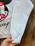424 -White I ❤️ Mickey Kisses Crewneck - L