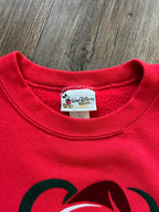 409 -Red Fuzzy Santa Mickey Walt Disney World Logo Crewneck - XL