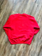 409 -Red Fuzzy Santa Mickey Walt Disney World Logo Crewneck - XL
