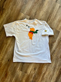 427 -White Embroidered Winnie The Pooh Scarf & Leaves Shirt - XL