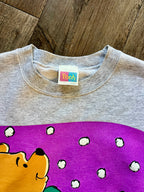 428 -Grey Winnie The Pooh Snowfall Crewneck - L