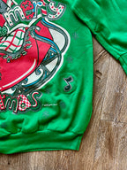 406 -Green Mickey & Minnie Sleigh Ride Music Note Crewneck - S/M