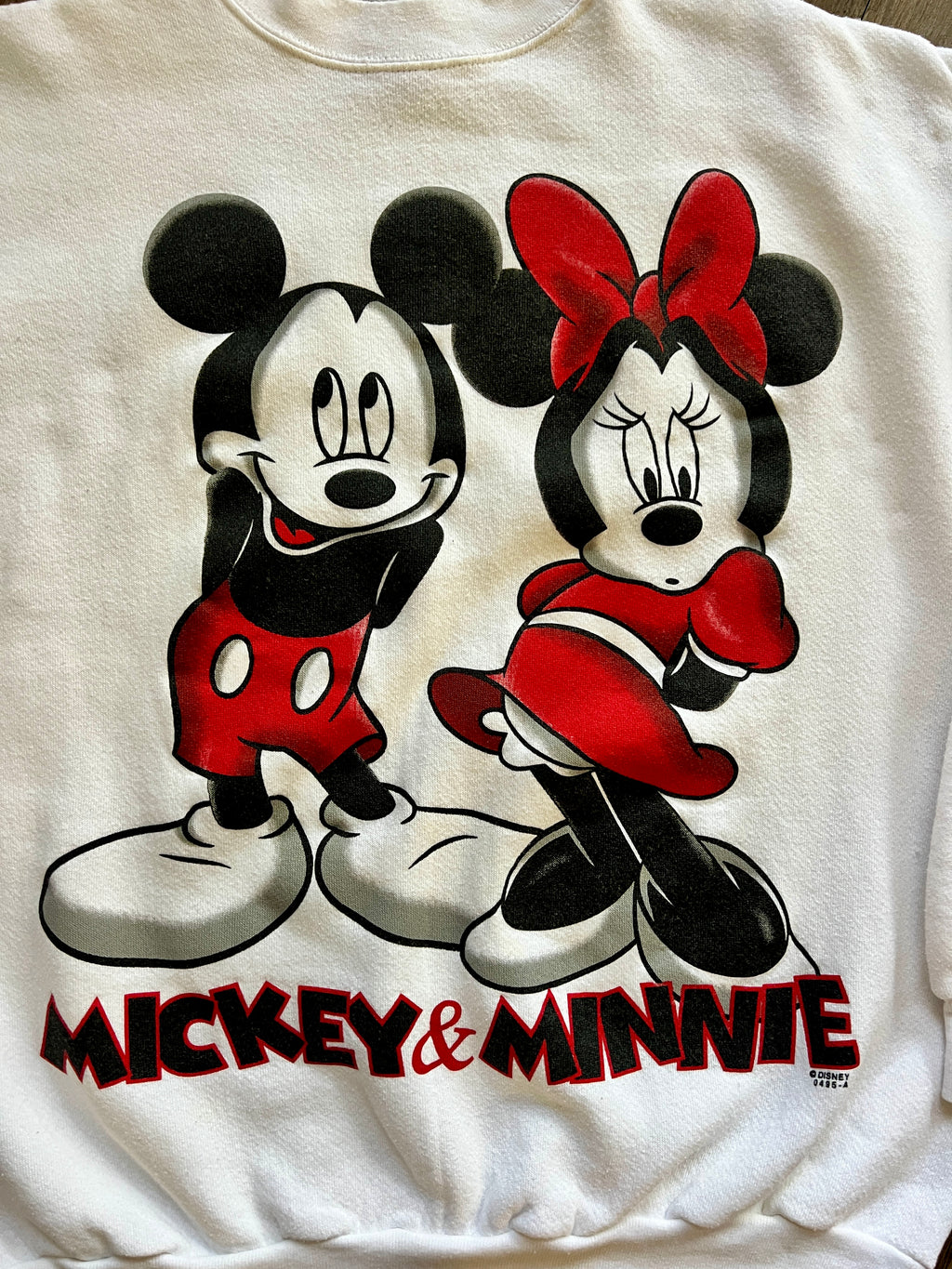 1041 -White Shy Mickey & Minnie Mickey Unlimited Crewneck - XL