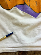 1045 -White You're My Bestest Friend WTP Hugging Piglet Purple Heart Shirt - XL