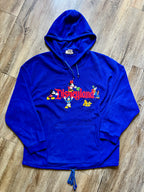 472 - Blue Sherpa Embroidered Disneyland Character Drawstring Hoodie - 2XL