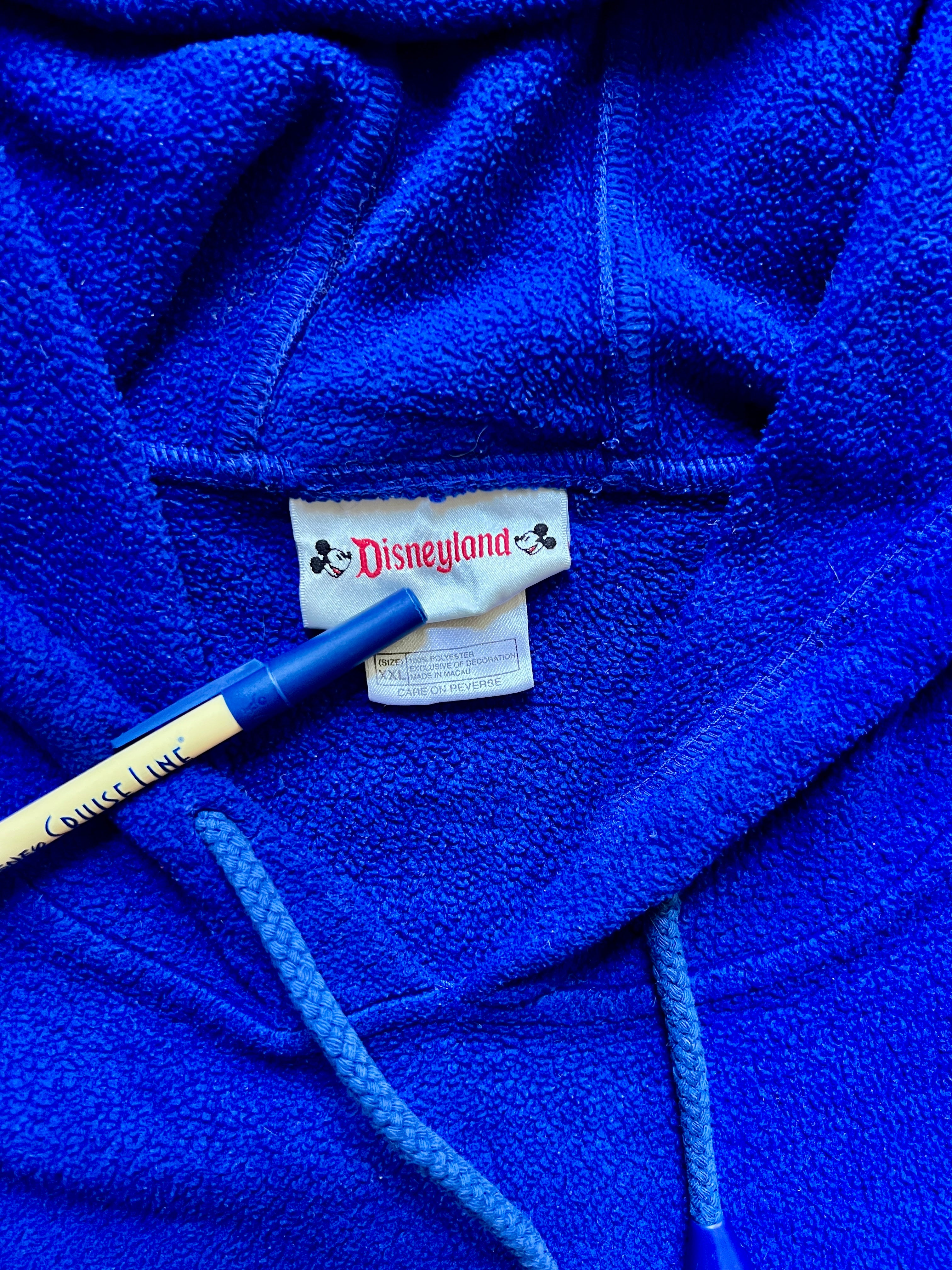 472 - Blue Sherpa Embroidered Disneyland Character Drawstring Hoodie - 2XL