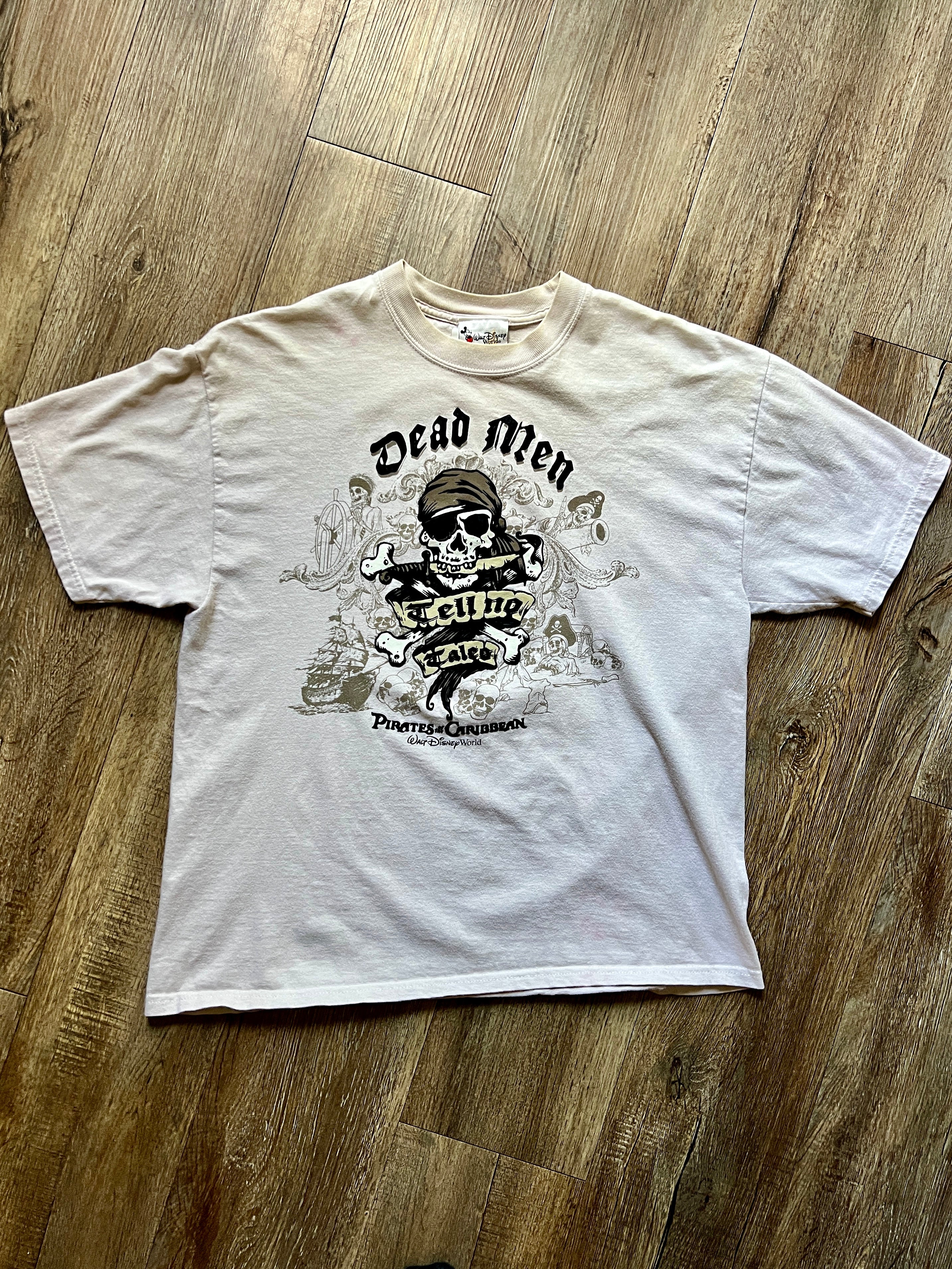 474 -Cream WDW Pirates of the Caribbean Dead Men Tell No Tales Shirt - L