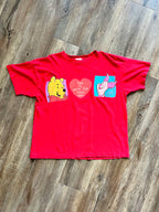 1052 - Red WTP & Piglet Two is More Fun Than One Heart Shirt - L