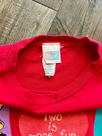 1052 - Red WTP & Piglet Two is More Fun Than One Heart Shirt - L
