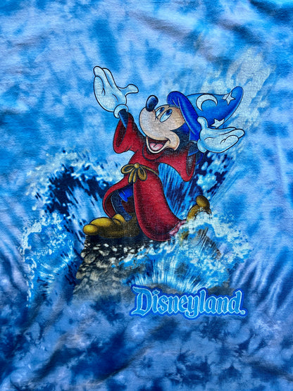 477 -Blue Tie-Dye Sorcerer Mickey Disneyland Shirt - XL