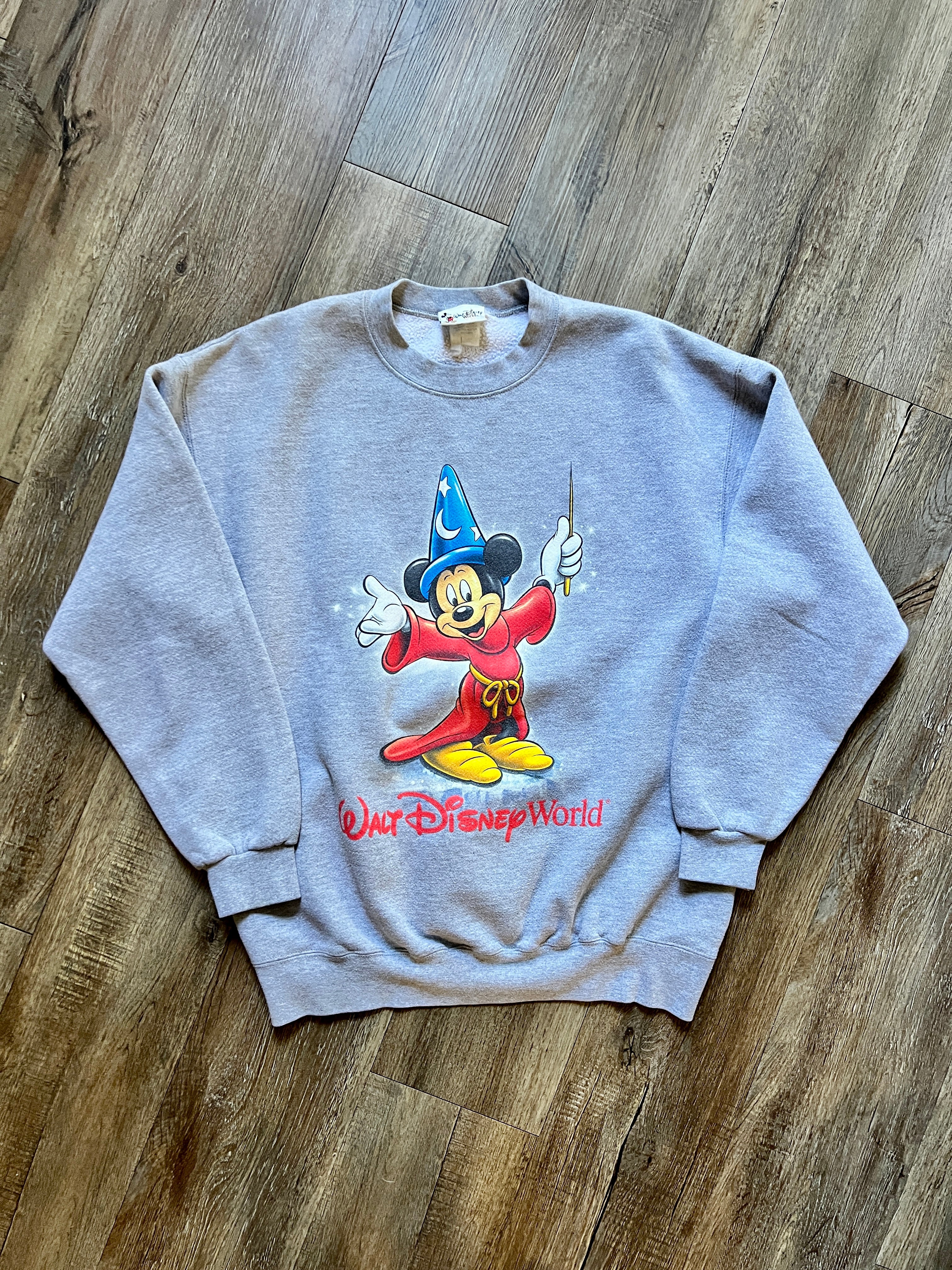 478 -Grey WDW Sorcerer Mickey Crewneck - L