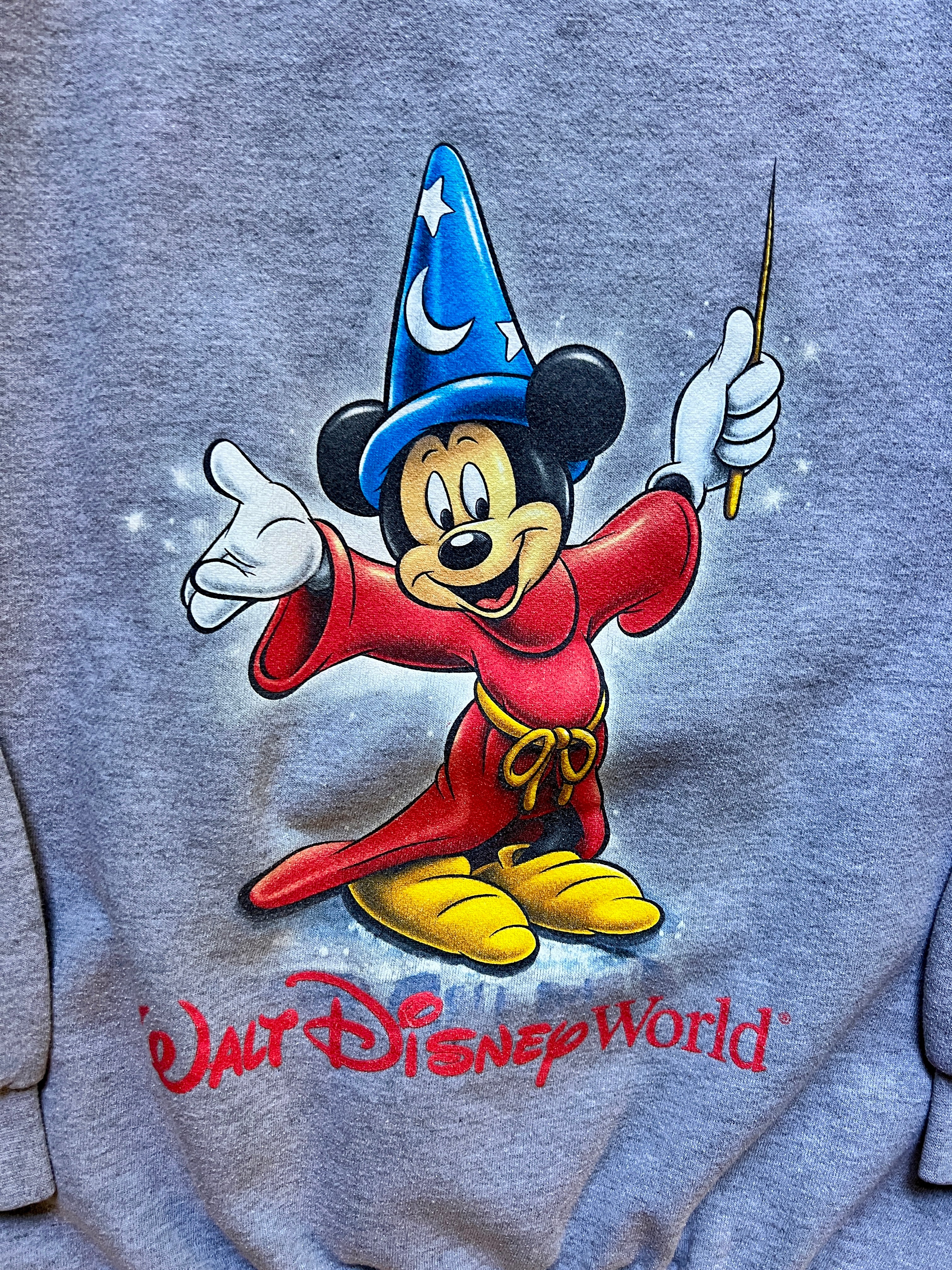 478 -Grey WDW Sorcerer Mickey Crewneck - L