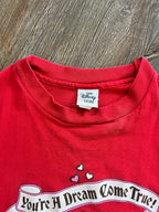 1048 -Red You're A Dream Come True Mickey & Minnie Prince & Princess Kisses Shirt - OSFA