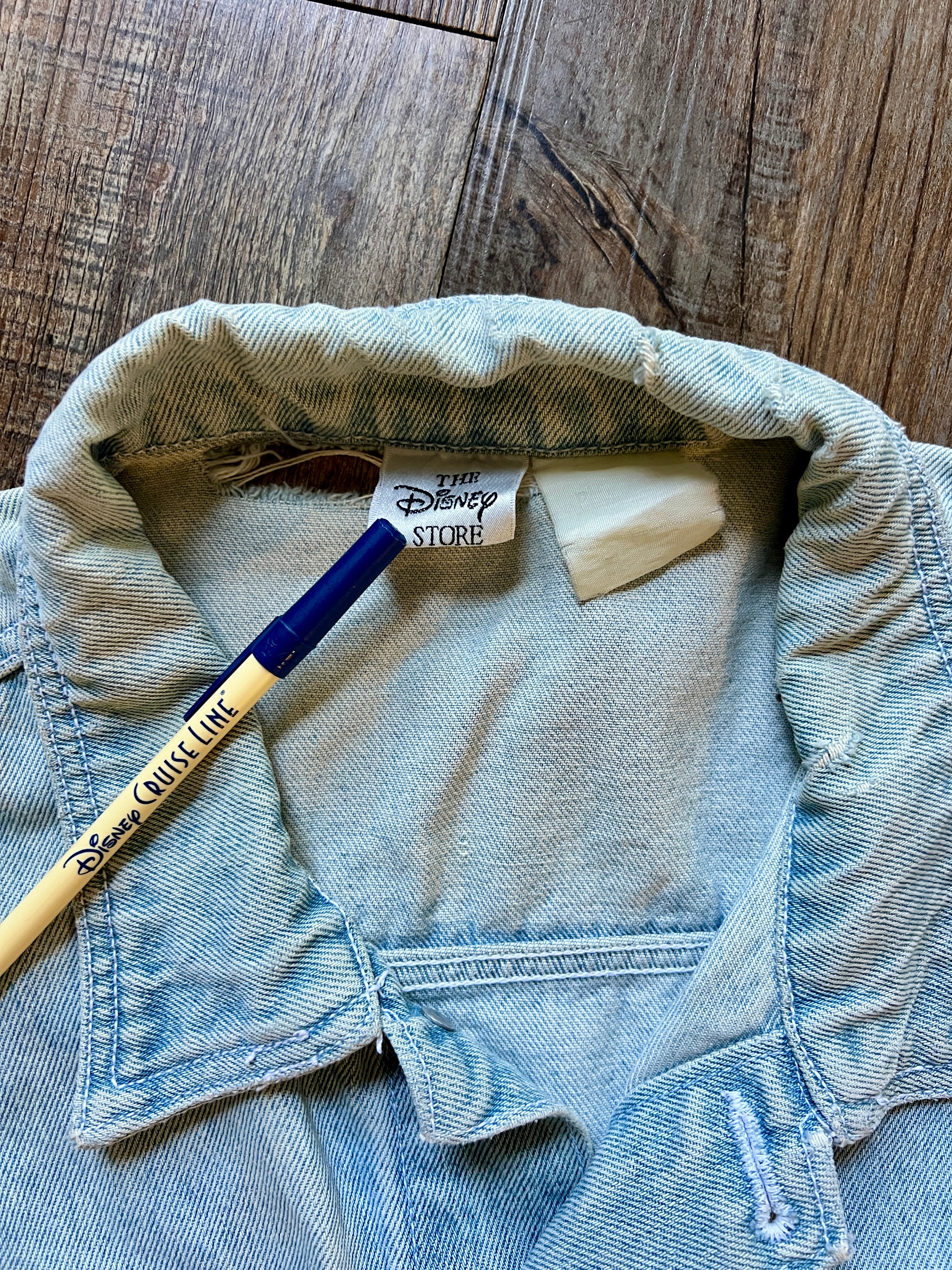 482 -Embroidered Mickey & Friends Disney Store Denim Jacket - M