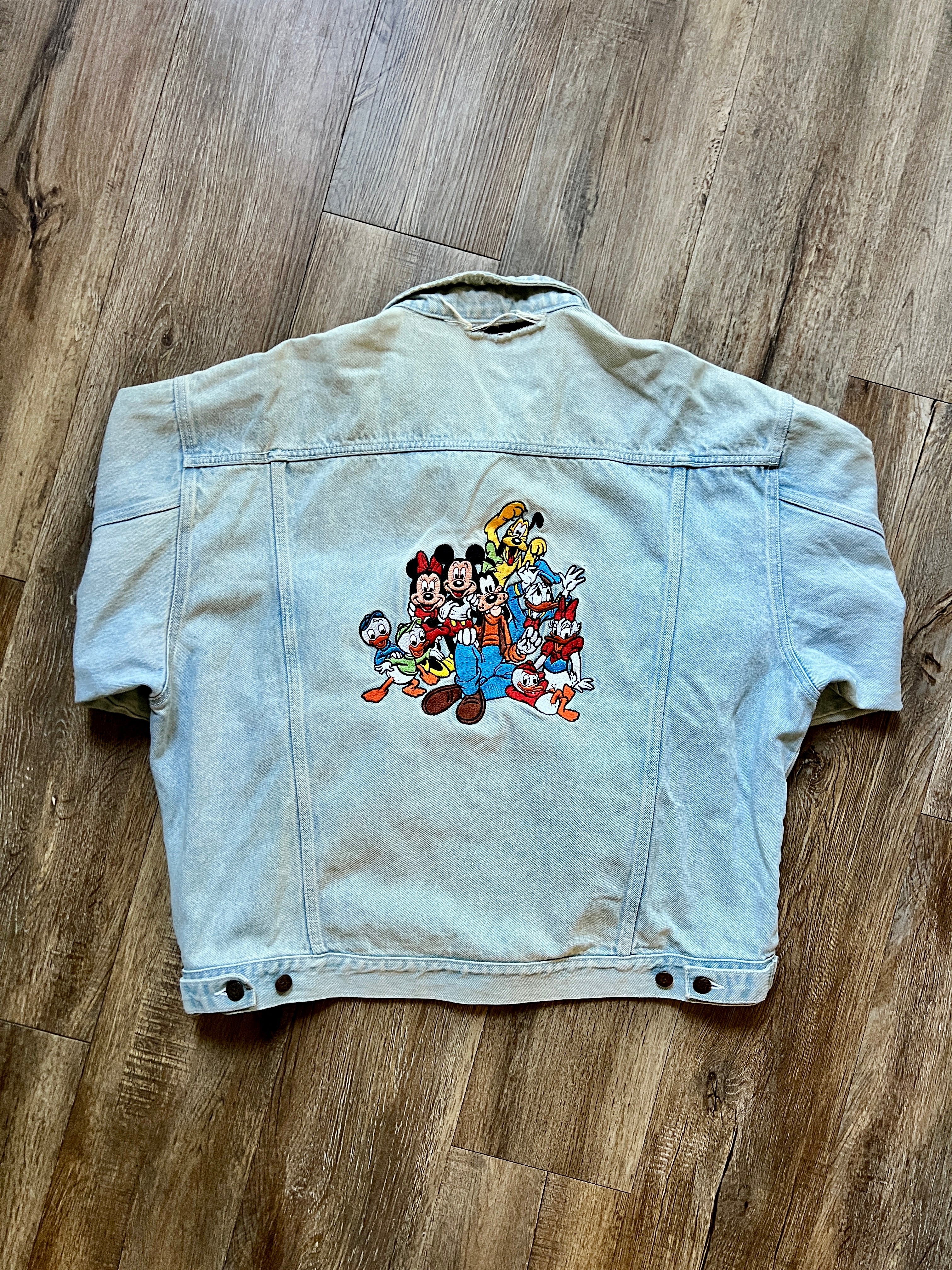 482 -Embroidered Mickey & Friends Disney Store Denim Jacket - M